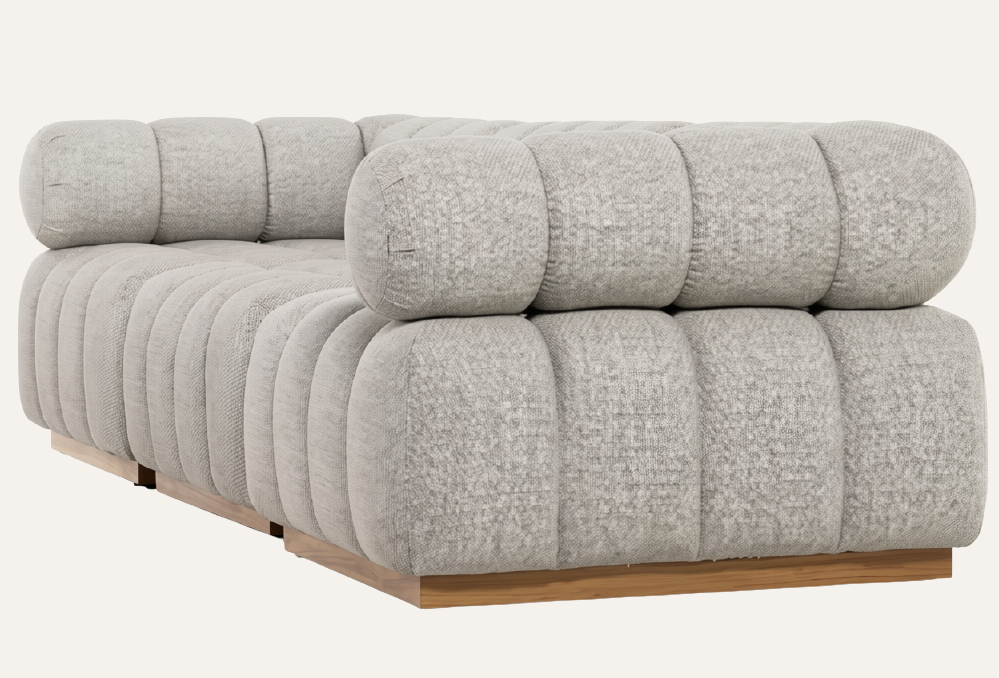 Roma Outdoor Modular Sofa — Natural Teak & Faye Ash | 3 Piece