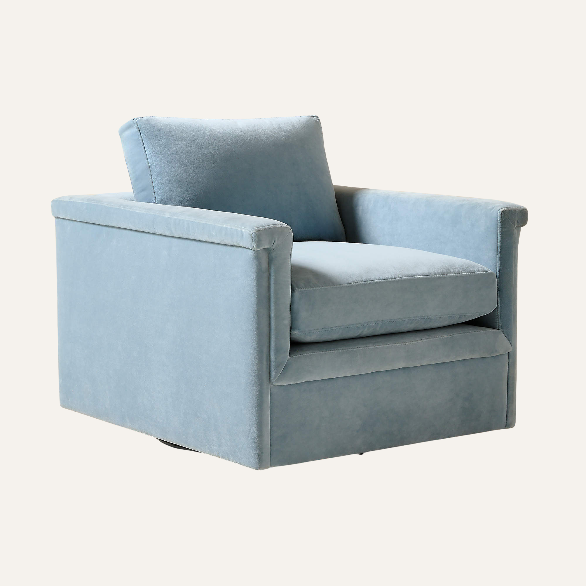 Ceva Performance Velvet Swivel Chair Powder Blue
