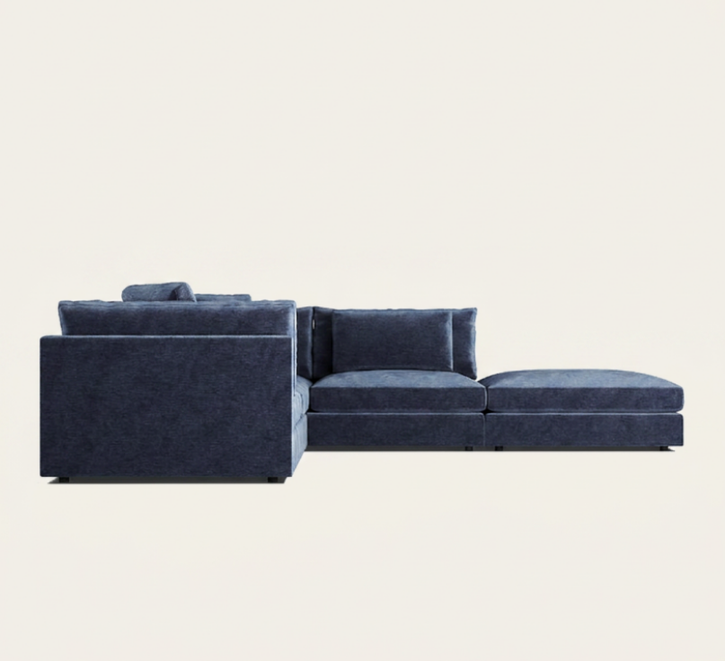 Monterey Deep Modular L-Shaped Sectional  with Ottoman — 3 Piece | Custom Fabric