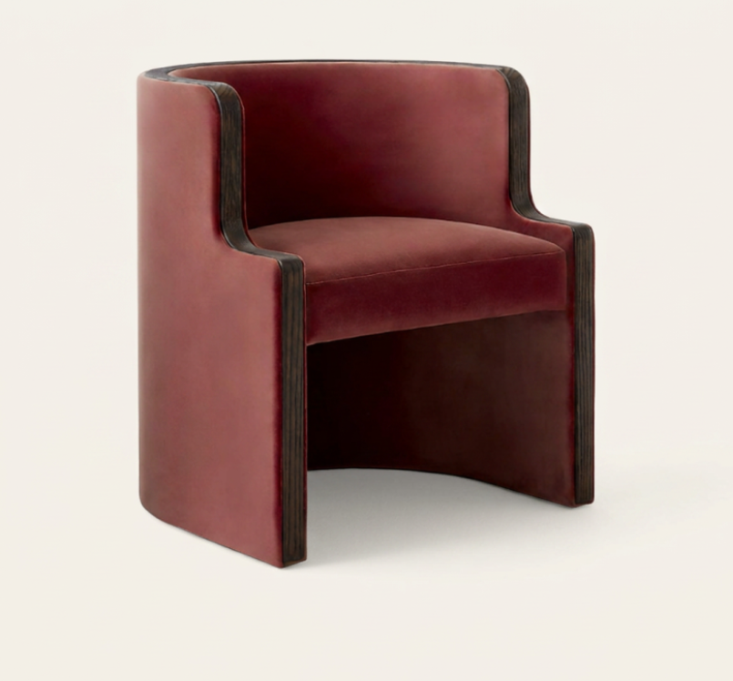 Chester Barrel Dining Chair — Rose Velvet