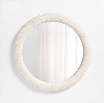Harris Round Bouclé Wall Mirror — Cloud White | 45"