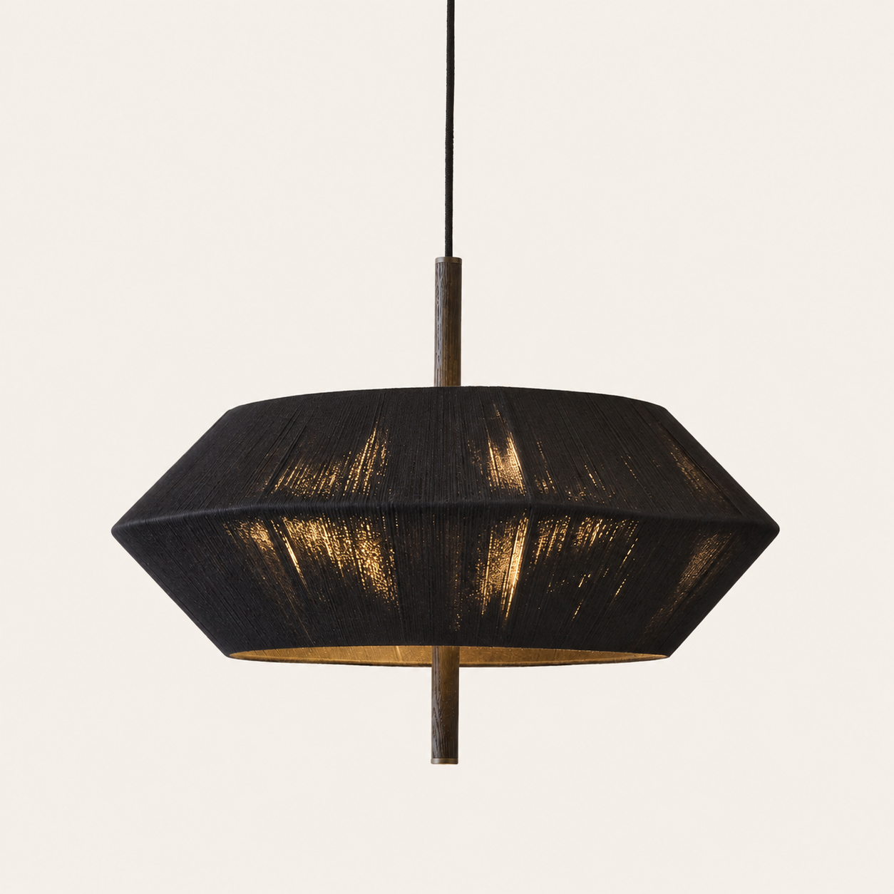 Totora Black Oak Round Pendant Light