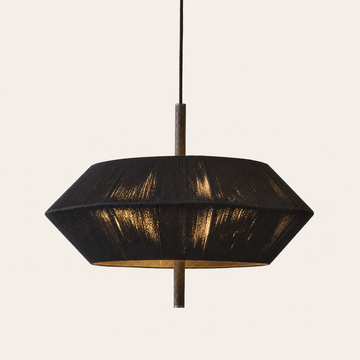 Totora Black Oak Round Pendant Light