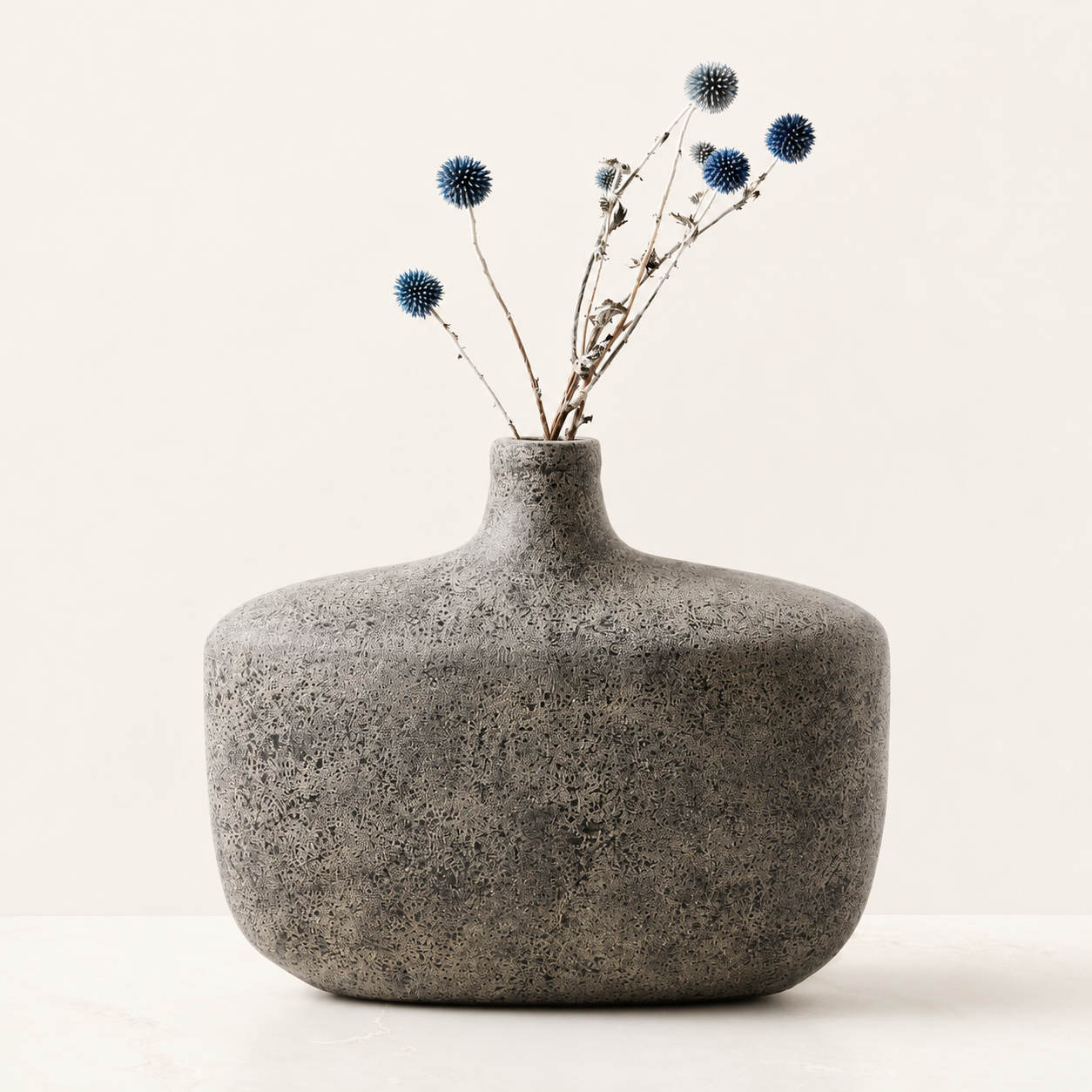 Orson Hand-Torched Terracotta Vase — Grey
