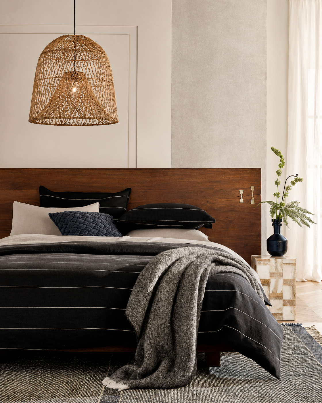 Nassa Woven Bamboo Pendant Light — Natural