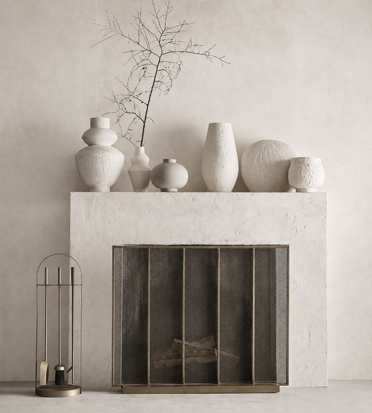Alura Low-Wide Porcelain Vase Cream White | 14"