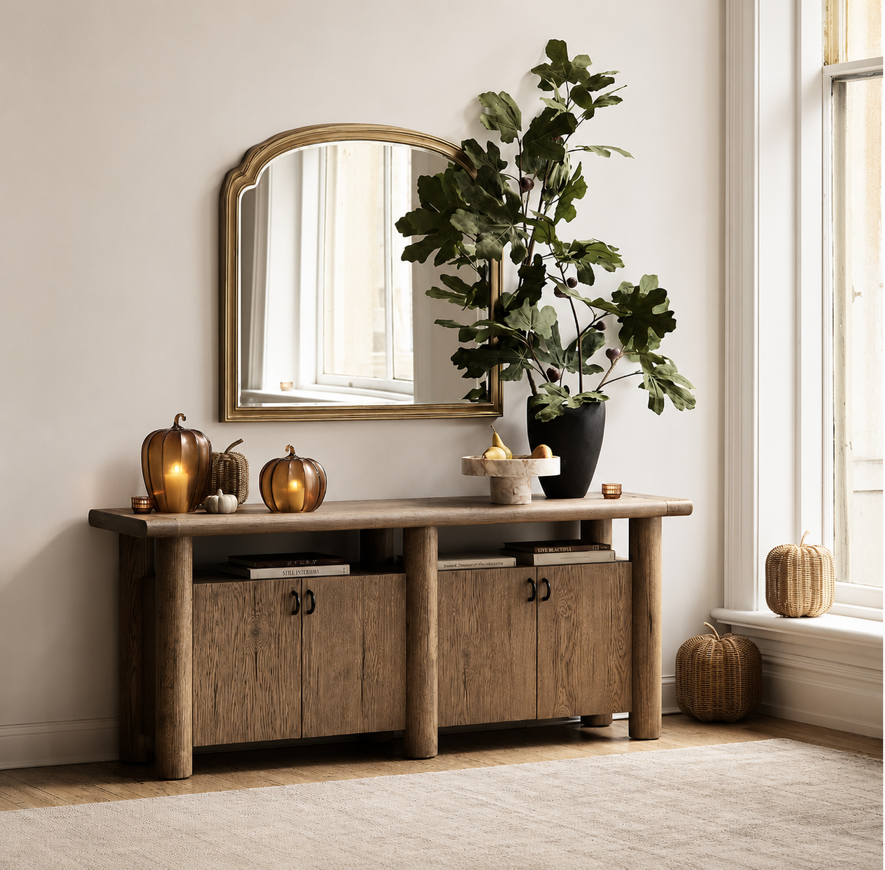 Brookhaven Pewter Metal Mantel Mirror — 40" x 42"