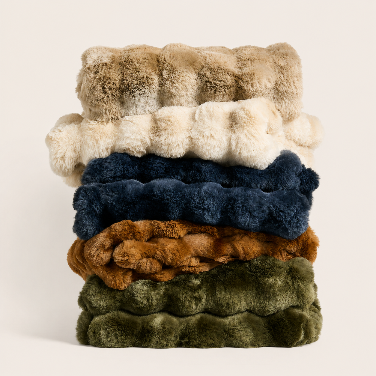 Textured Faux Fur Throw Blanket — Maple Brown | 70" x 55"
