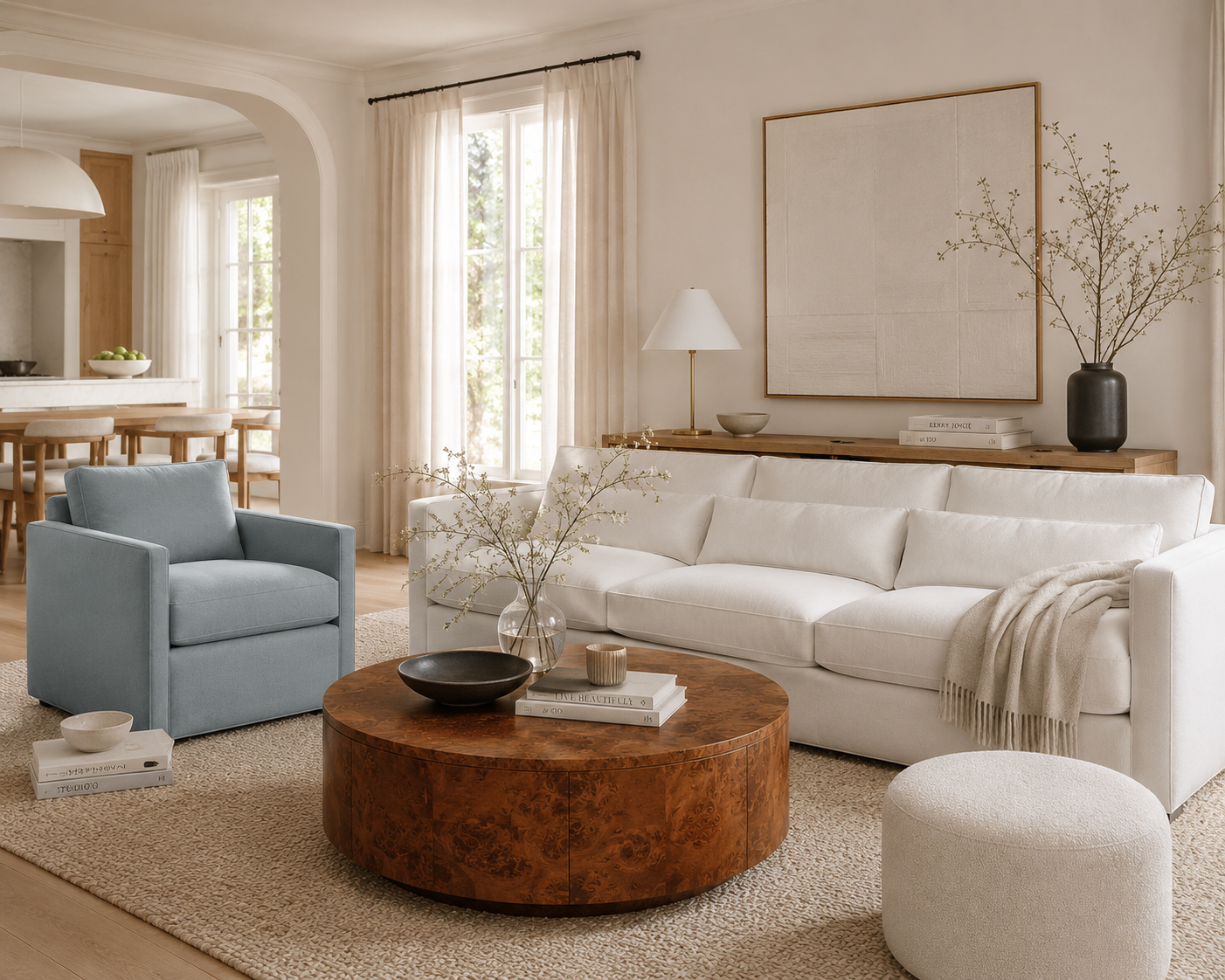 Eastman Performance Fabric Sofa Cloud White | 105"