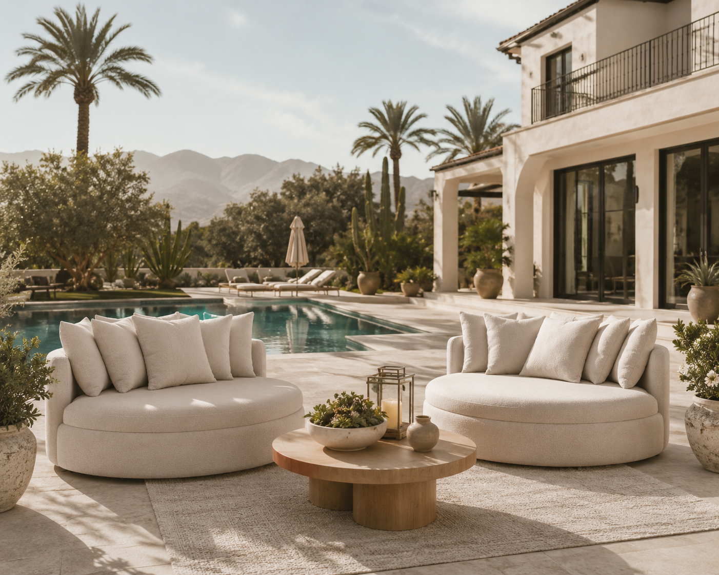 Lucie Outdoor Daybed | Cloud White Bouclé