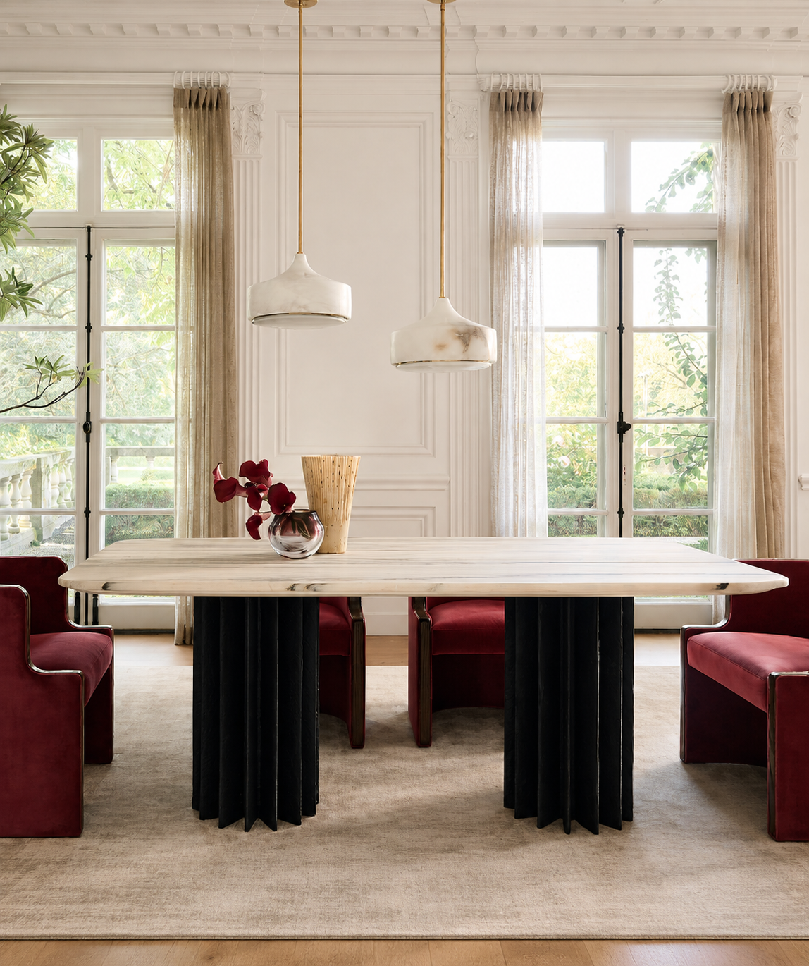 Chester Barrel Dining Chair — Rose Velvet