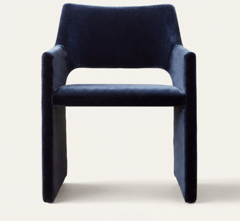 Foley Performance Velvet Dining Armchair — Snow White