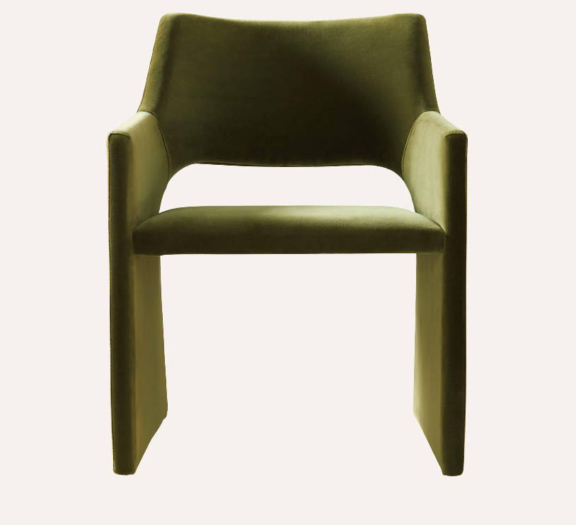 Foley Performance Velvet Dining Armchair — Snow White