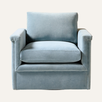 Ceva Performance Velvet Swivel Chair Powder Blue