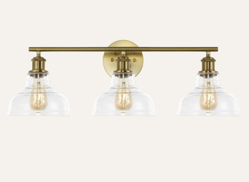Calyna Brass & Glass Wall Sconce — Warm Gold