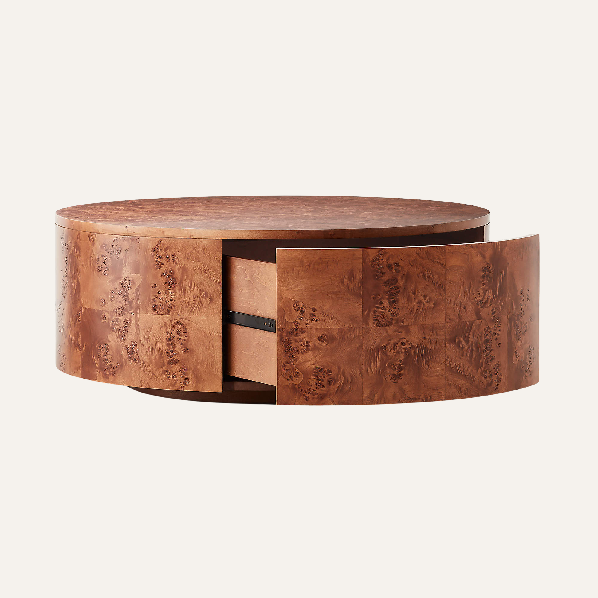 Purl Burl Wood Rotating Coffee Table | 36"