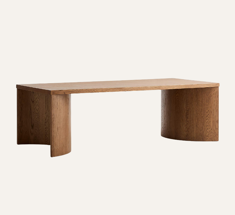 Virage Curved Oak Dining Table — Warm Brown | 96"