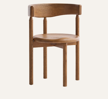 Virage Curved Oak Dining Chair — Warm Brown