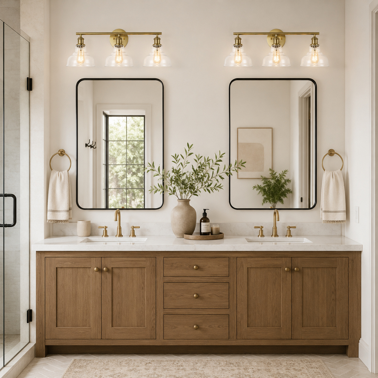 Calyna Brass & Glass Wall Sconce — Warm Gold