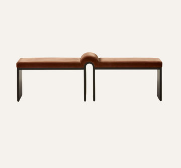 Arc Bronze Brown Velvet Bench — 67.5"