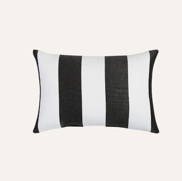 Sunbrella Cabana Stripe Outdoor Lumbar Pillow — Navy | 20" x 13"