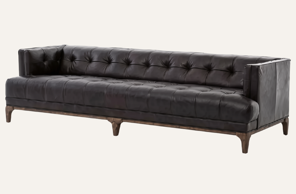 Dylan Top-Grain Leather Sofa — Rider Black | 91"