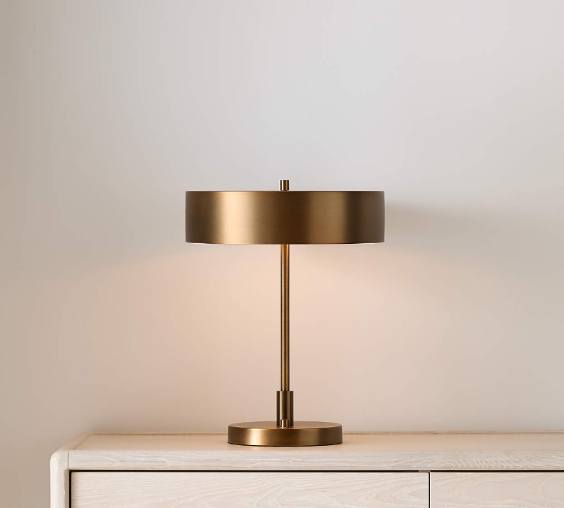 Zain Brass Table Lamp with USB Port — 18"