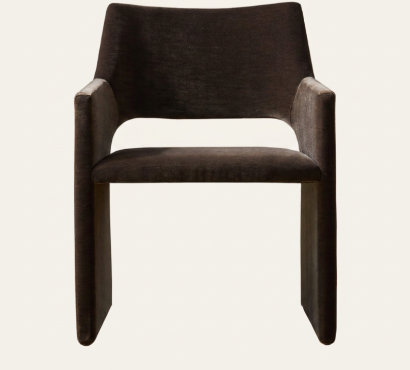 Foley Performance Velvet Dining Armchair — Snow White