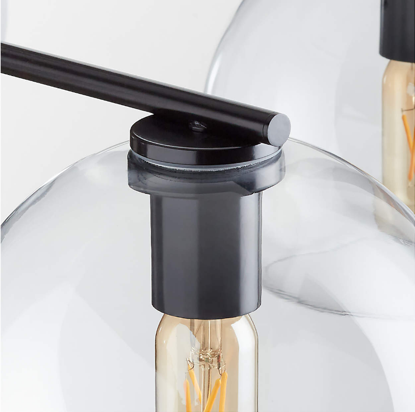 Arren 6-Light Chandelier — Matte Black & Clear Glass | 37.5"