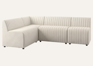 Augustine Capri Dining Banquette Set — Oatmeal | Performance Fabric