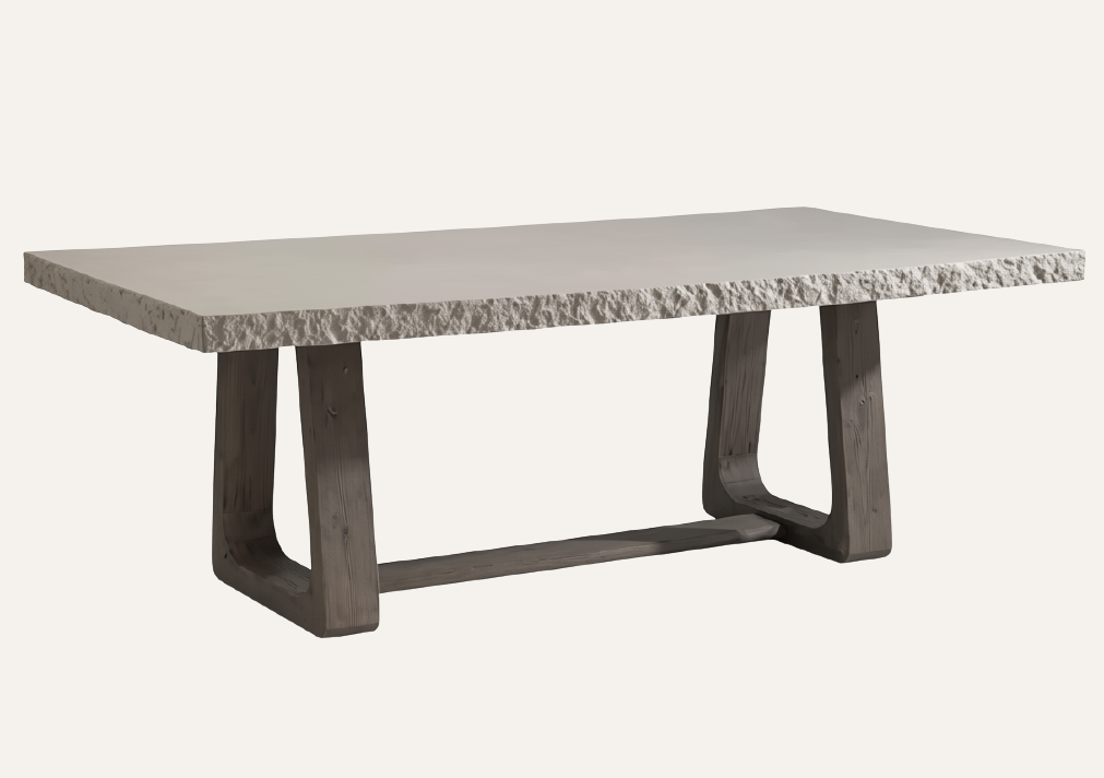 Trouville Outdoor Dining Table — Sand Grey & Weathered Teak | 84"