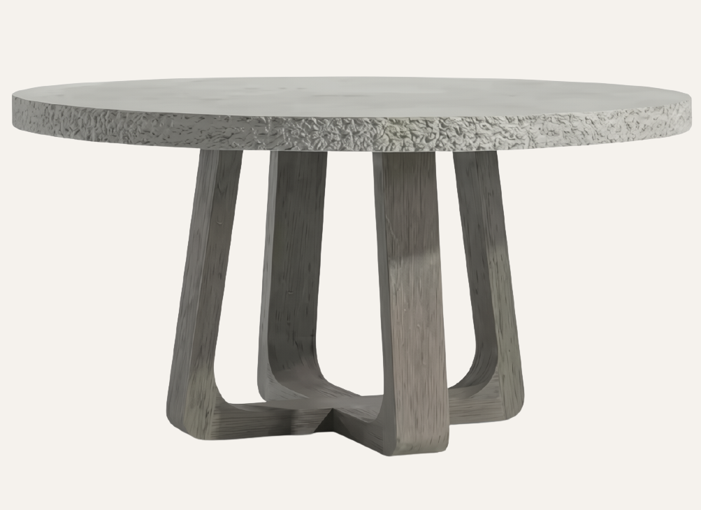 Trouville Outdoor Dining Table — Sand Grey & Weathered Teak | 84"