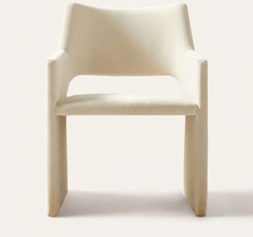 Foley Performance Velvet Dining Armchair — Snow White