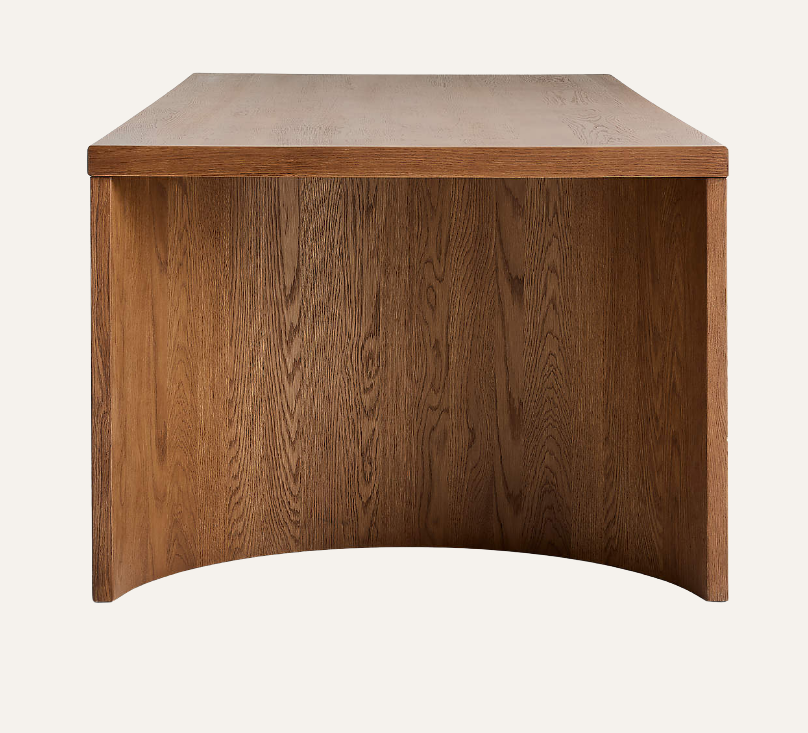 Virage Curved Oak Dining Table — Warm Brown | 96"