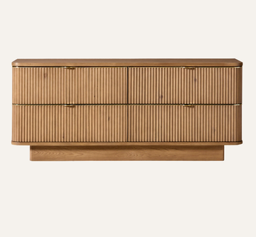 Davison 4-Drawer Fluted Oak Dresser — Warm Oak